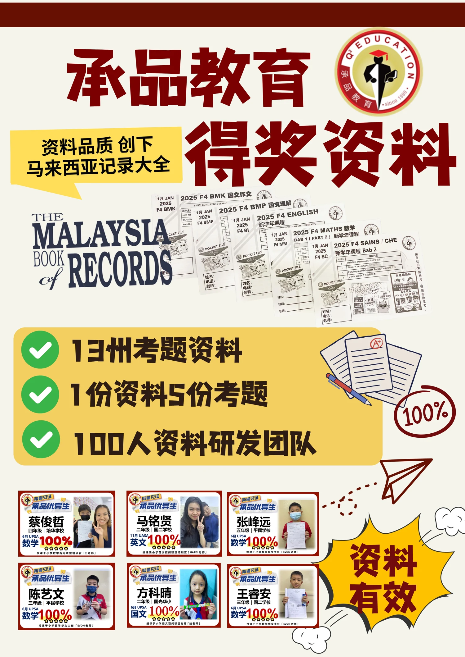 承品教育马来西亚记录大全得奖资料与资料研发成果
